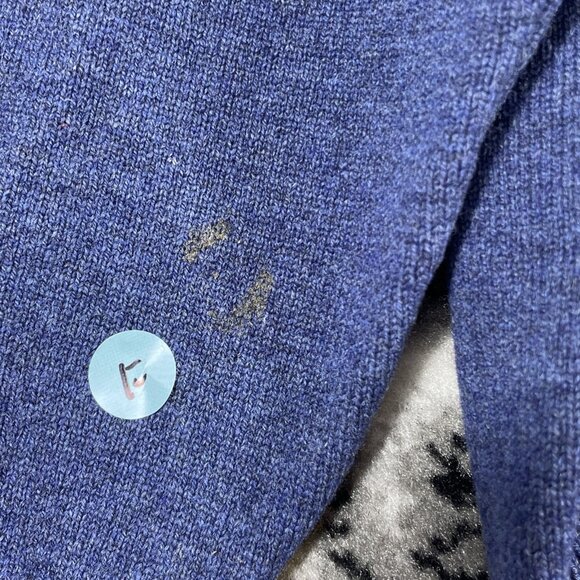 LL Bean Lambs Wool Sweater Mens Size S/M Blue V-Neck Comfort Casual - Picture 3 of 8